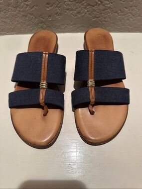 Italian Shoemakers Navy and Brown Sandals Sz 8